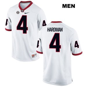 Men's Georgia Bulldogs NCAA #4 Mecole Hardman Nike Stitched White Authentic College Football Jersey TZW4354BS